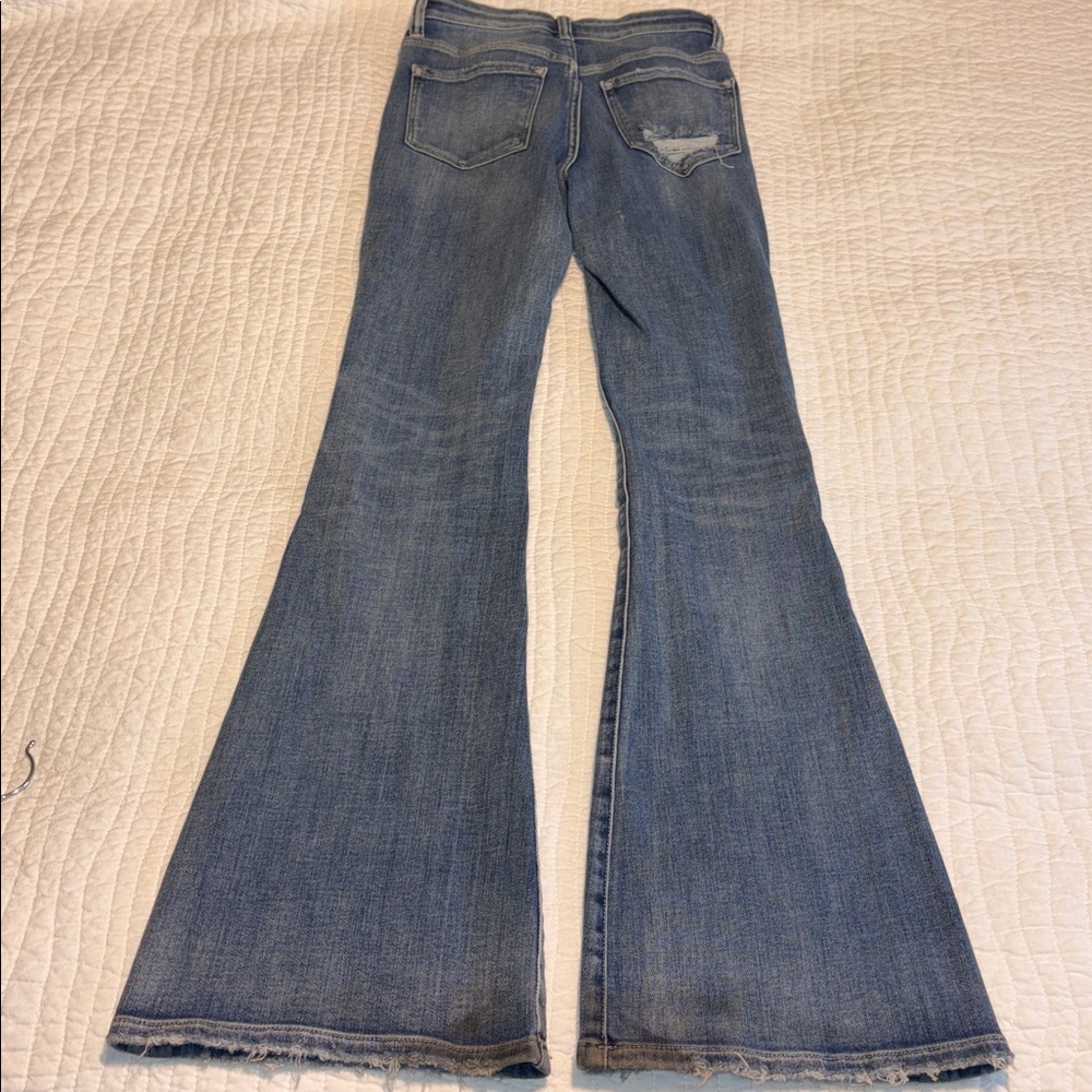 Flying Monkey Blue Flare Distressed Jeans - Picture 6 of 9